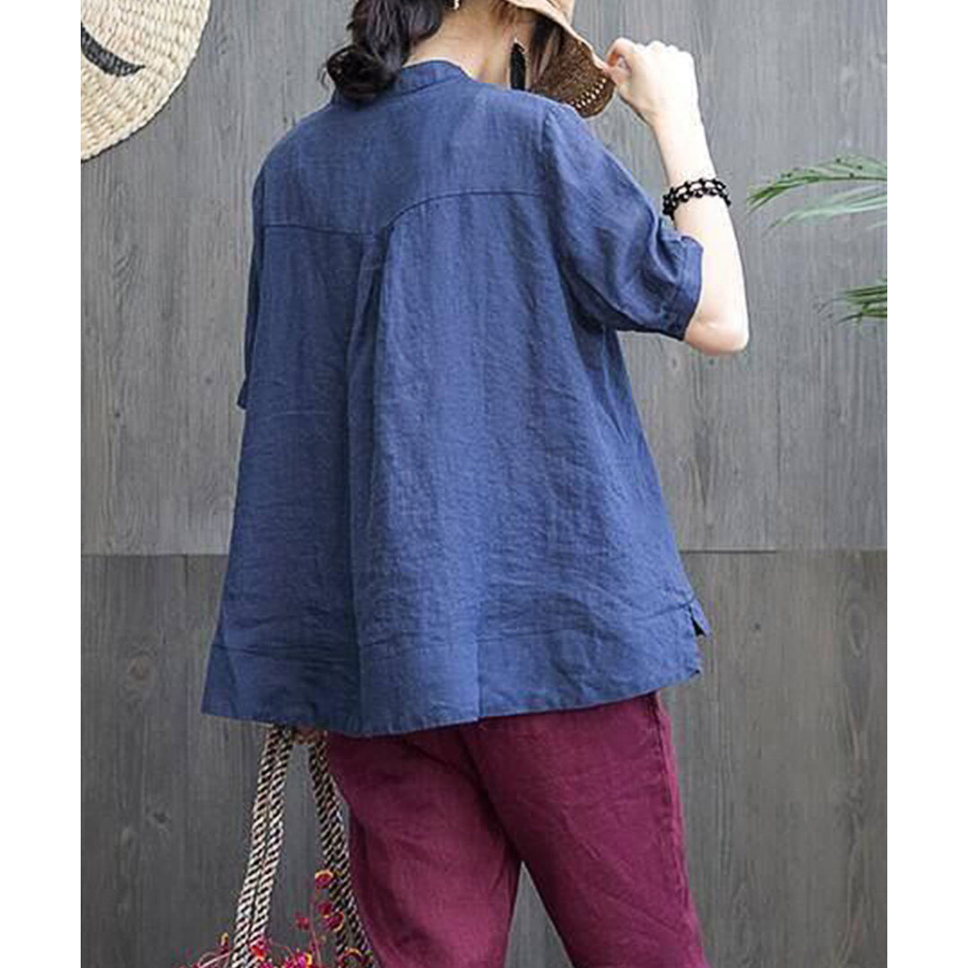 Womens Shirt Embroidery Loose Slim Shirt Women Image 4