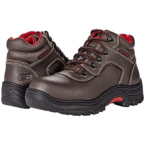 SKECHERS WORK Womens Burgin - Coralrow Composite Toe Work Boot Brown - 77288-BRN BROWN Image 4