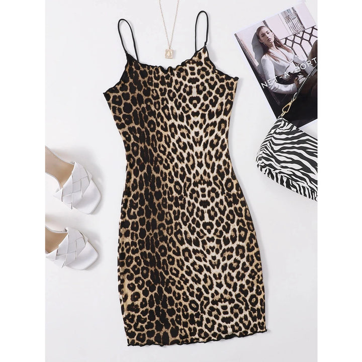 Lettuce Trim Leopard Dress Image 1