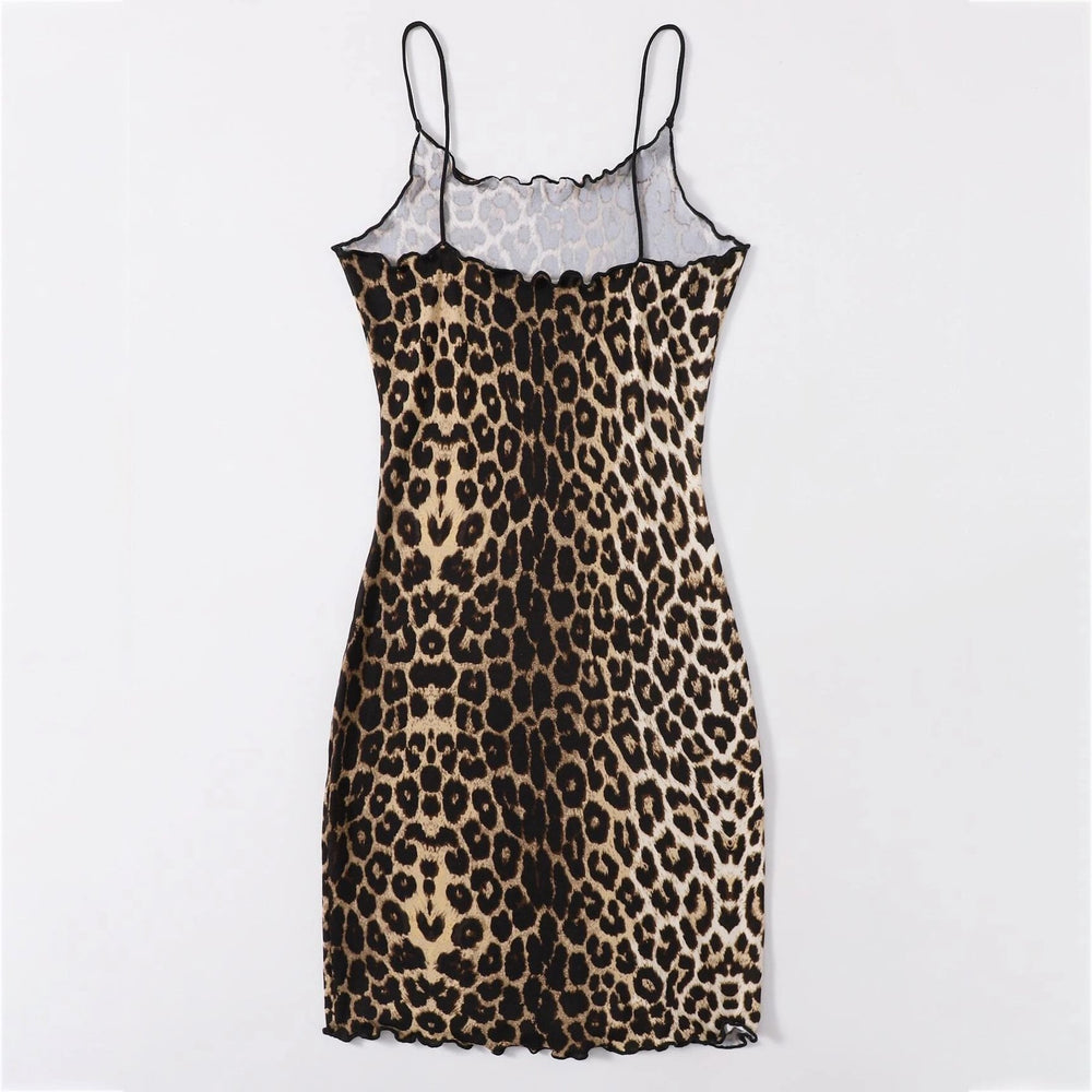 Lettuce Trim Leopard Dress Image 2