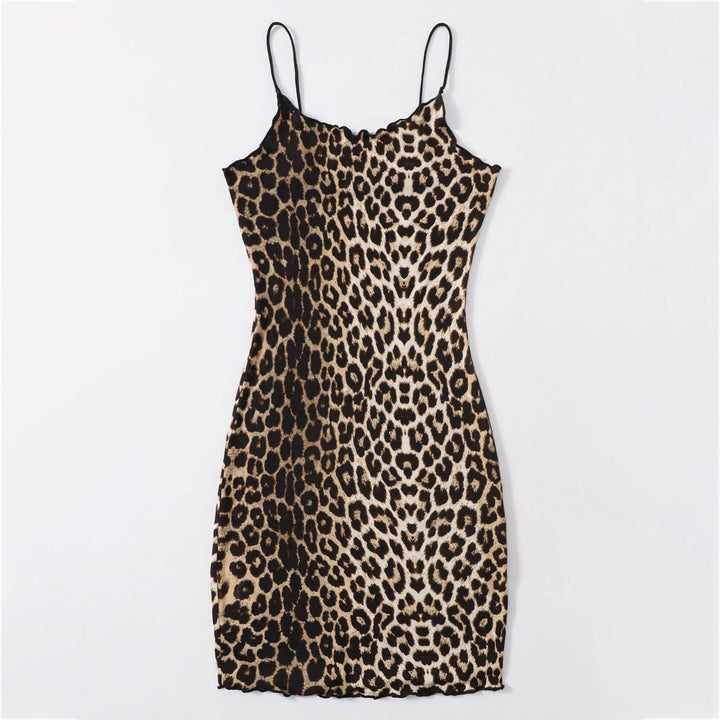 Lettuce Trim Leopard Dress Image 4