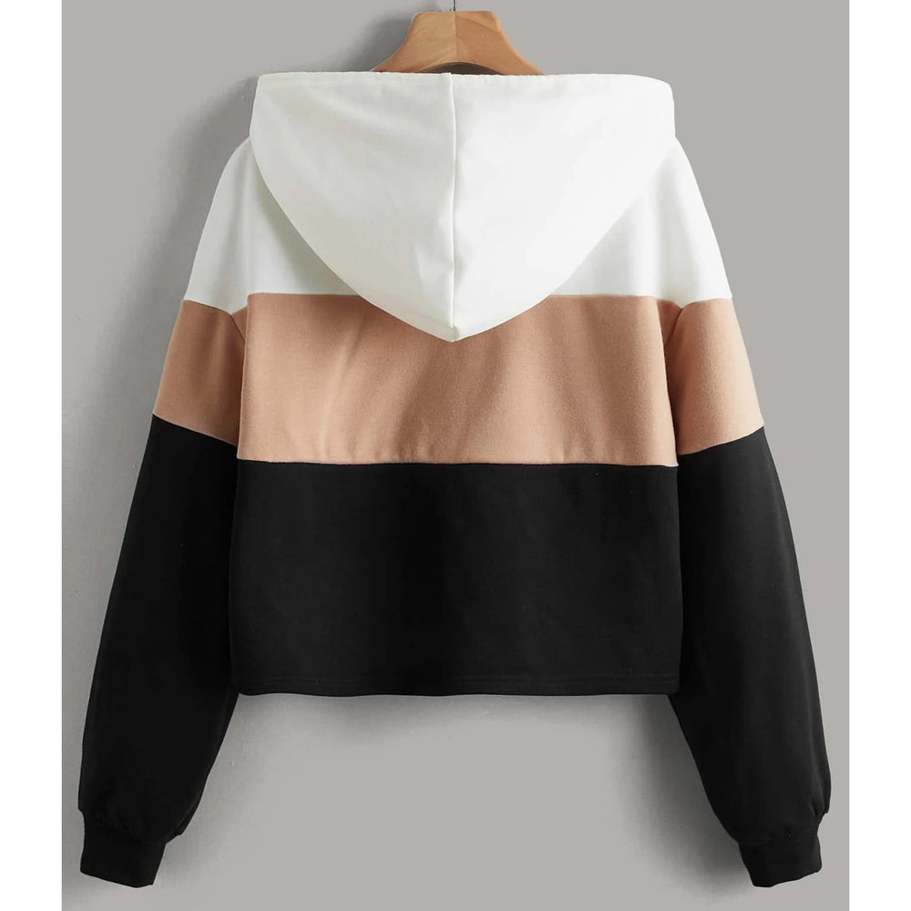 Striped Colorblock Hooded Sweatshirt Image 2