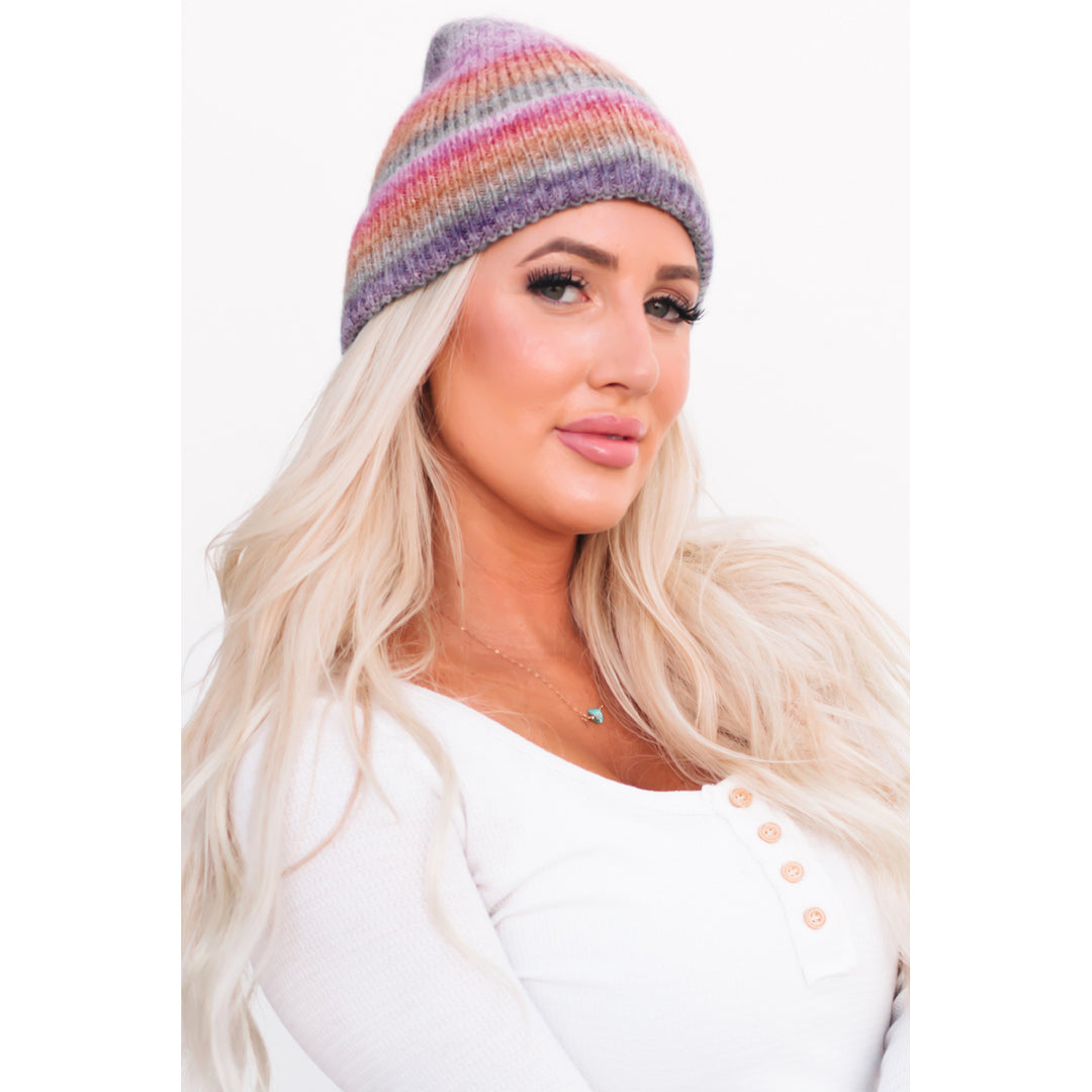 Multicolor Tie Dye Cuffed Beanie Image 1