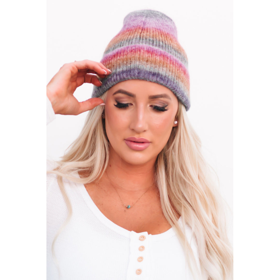 Multicolor Tie Dye Cuffed Beanie Image 4