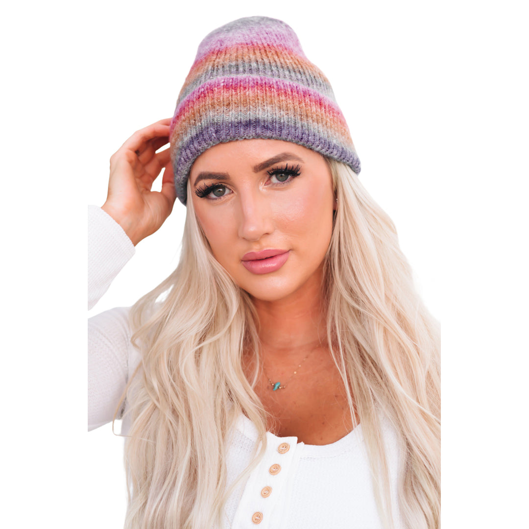 Multicolor Tie Dye Cuffed Beanie Image 6