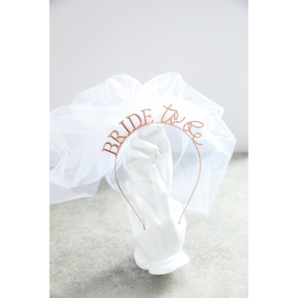 Gold BRIDE To Be Veil Alloy Headband Image 2