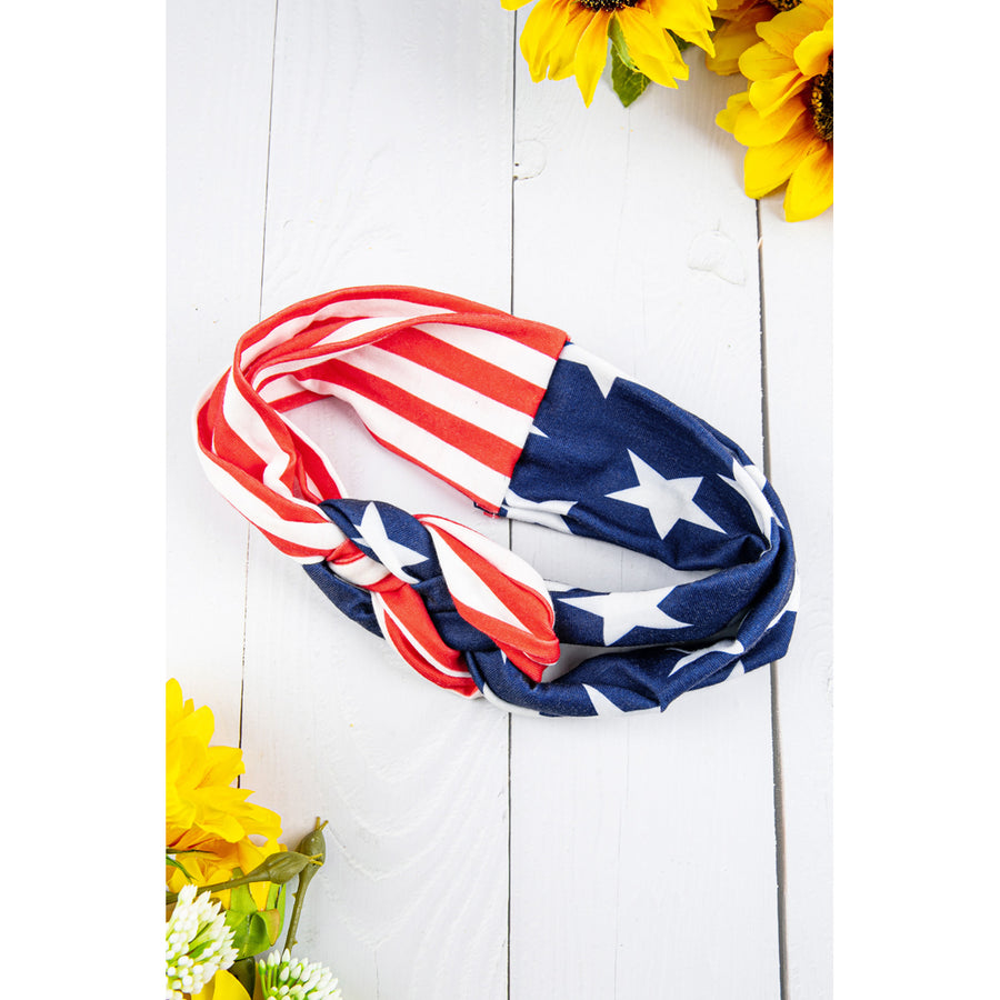 Red Stars and Stripes Knotted Headband Image 1