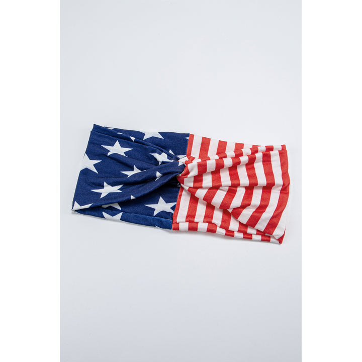 Blue American Flag Twist Knot Headband Image 3