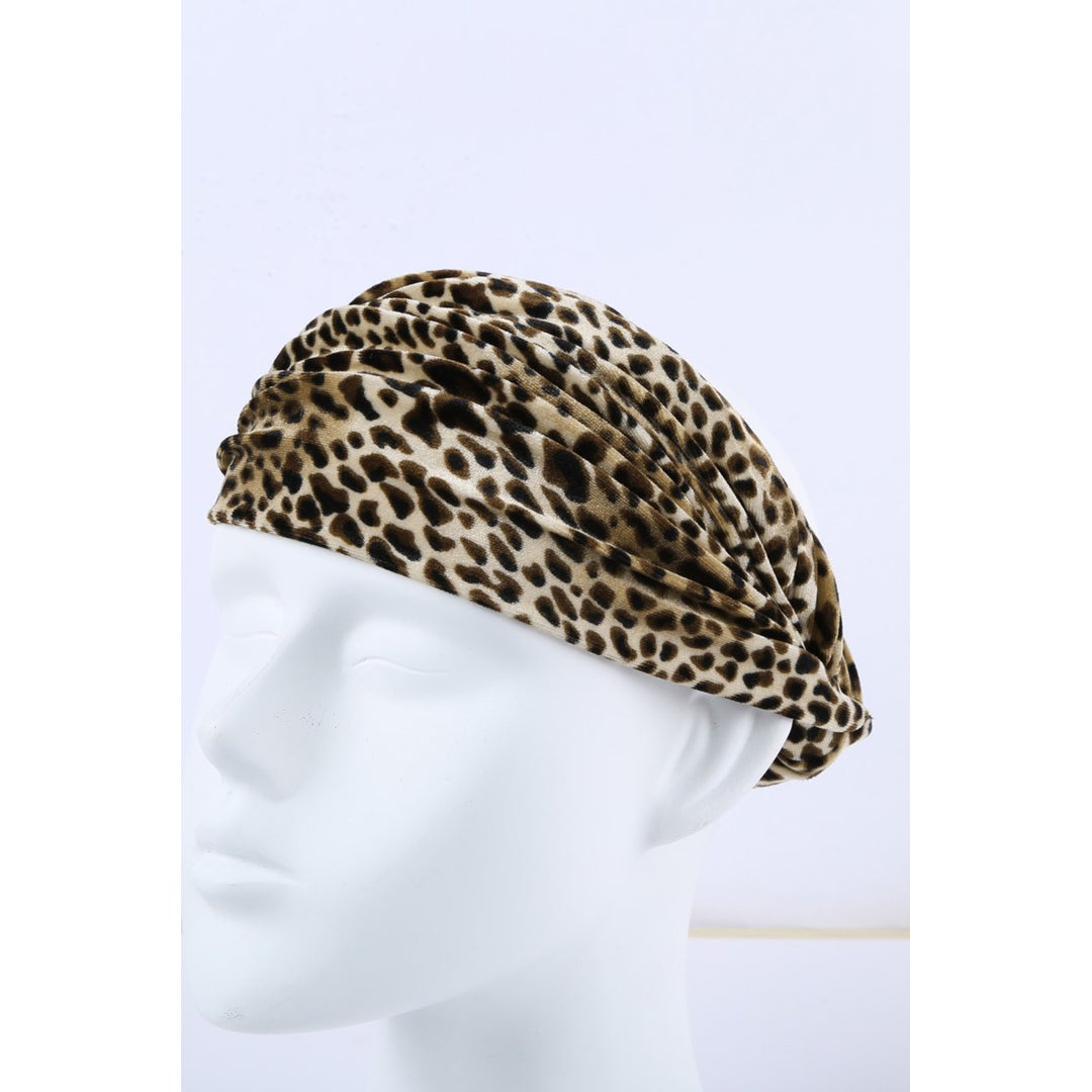 Boho Velvet Leopard Headband Image 3