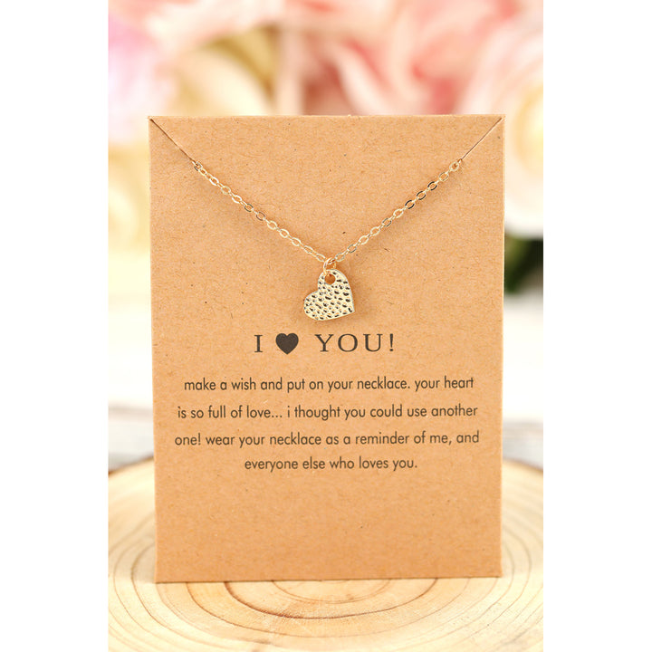 Gold Valentines Heart Pendant Alloy Necklace Image 2