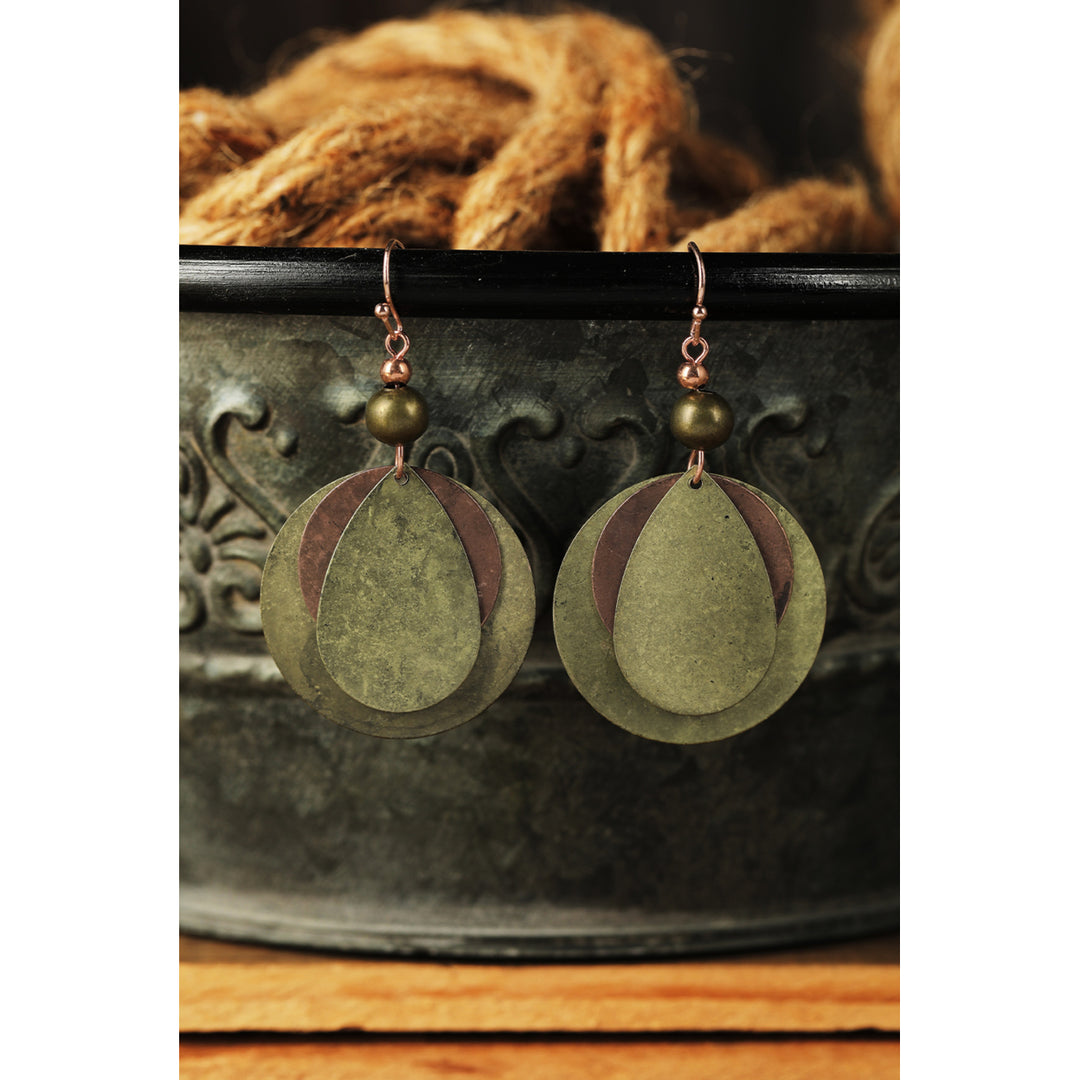 Vintage Mixed Metal Brass Dangle Earrings Image 7