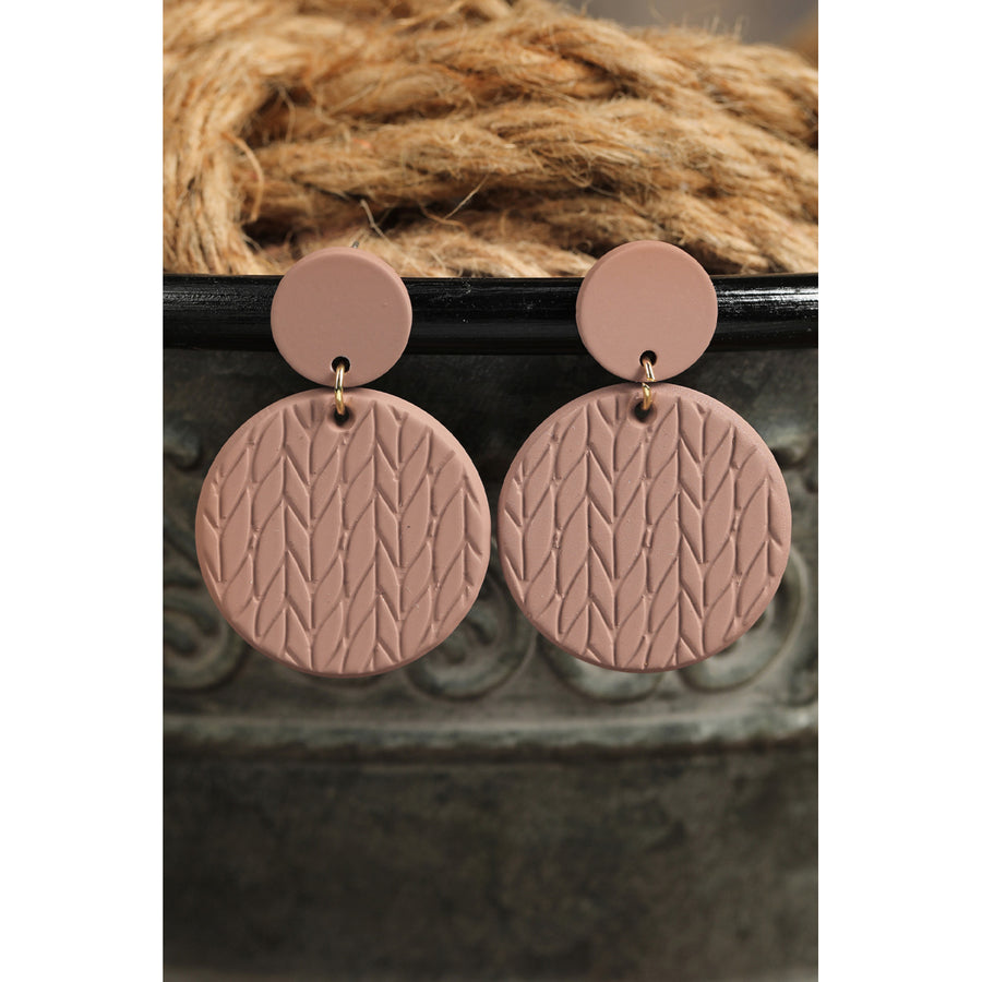 Brown Clay Textured Acrylic Earrings Image 1