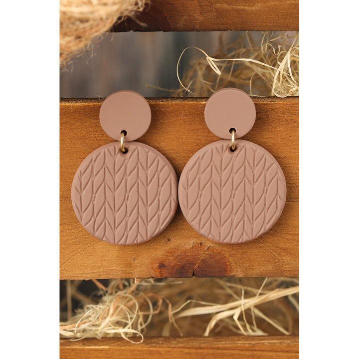 Brown Clay Textured Acrylic Earrings Image 2