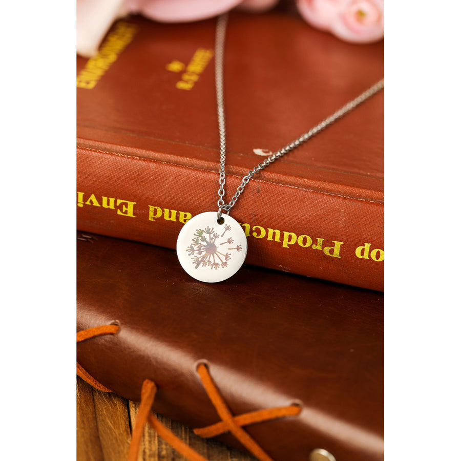2Pcs Dandelion Heart Pendant Necklace Set Image 1