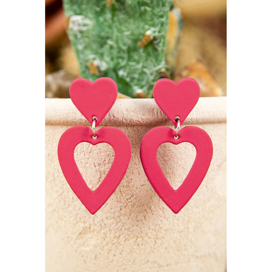 Rose Valentines Heart Shape Earrings Image 1