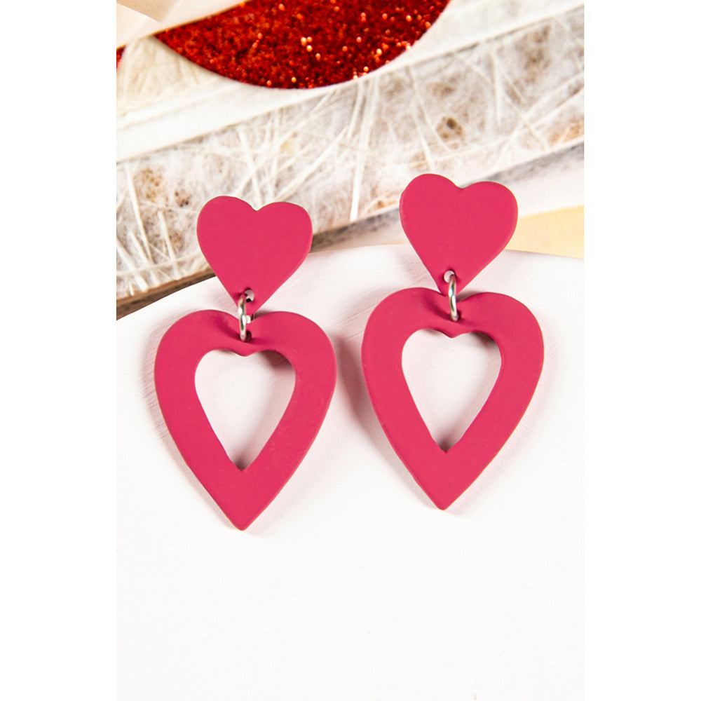 Rose Valentines Heart Shape Earrings Image 2