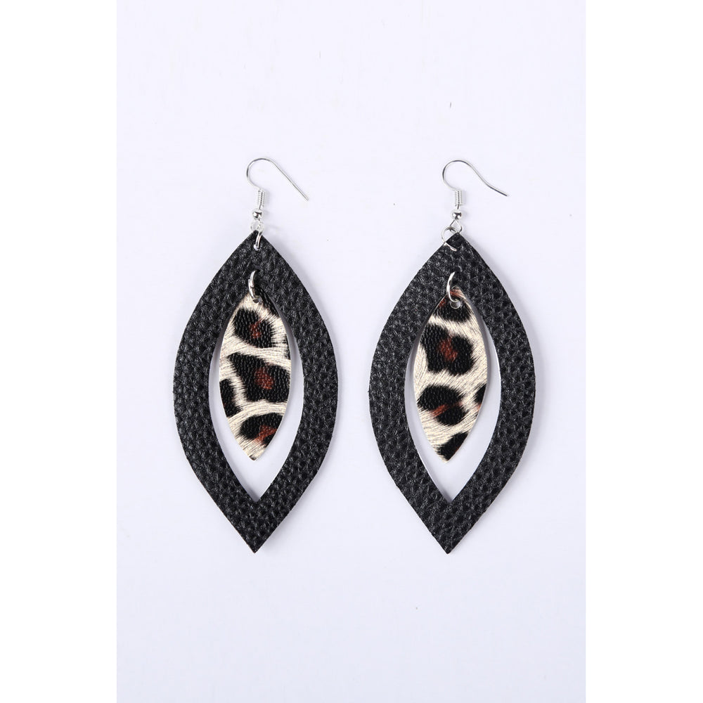 Leopard Printed Hollow Out Pendant Earrings Image 2
