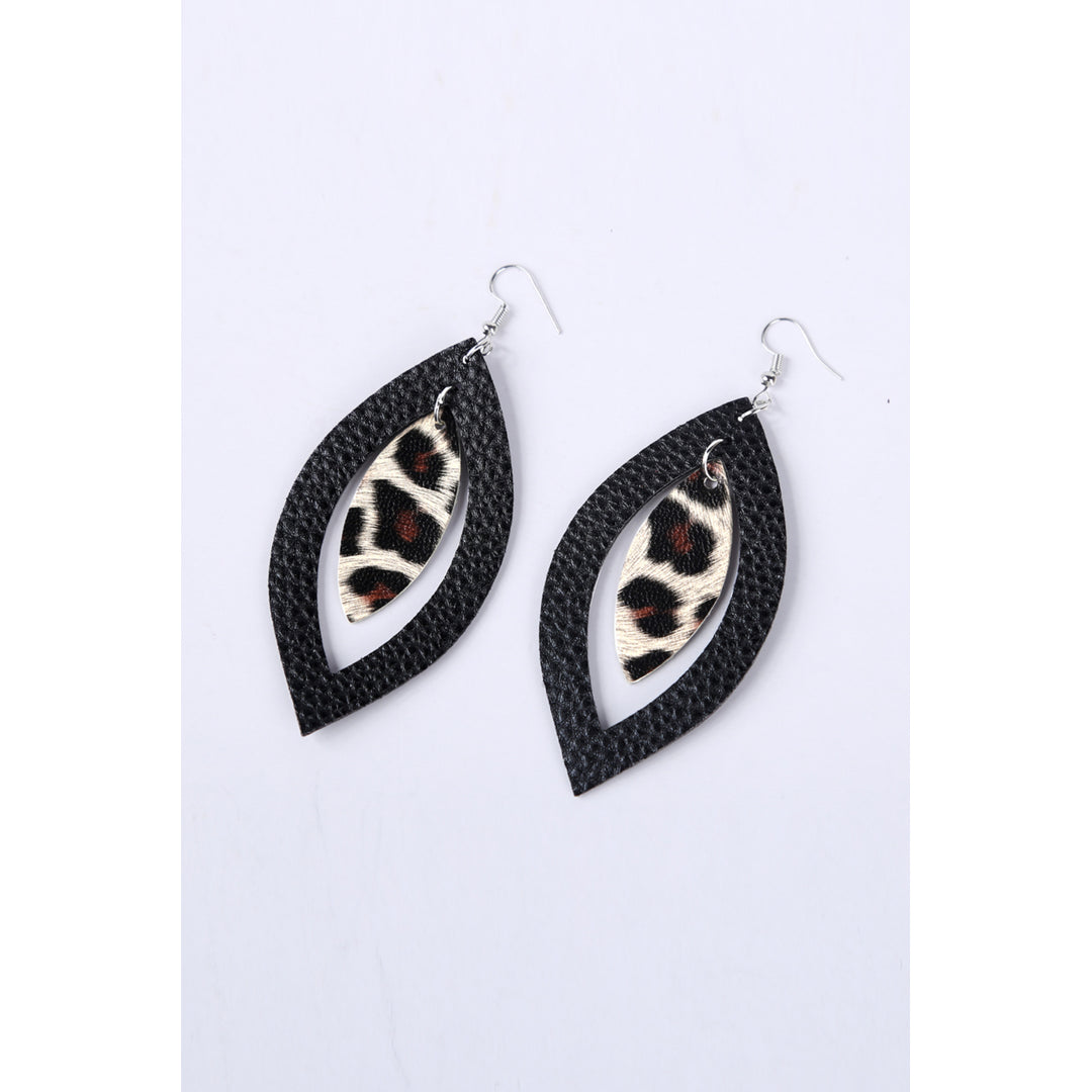 Leopard Printed Hollow Out Pendant Earrings Image 3