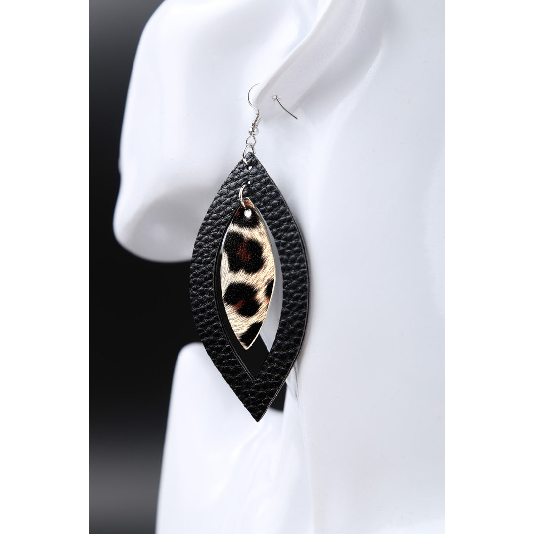 Leopard Printed Hollow Out Pendant Earrings Image 4