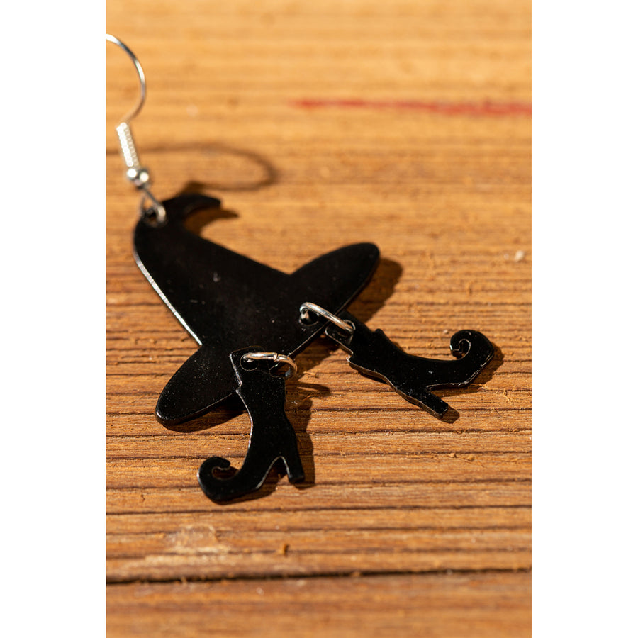 Halloween Witch Hat Alloy Earrings Image 1