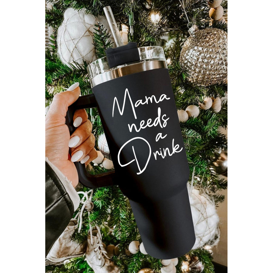 Black Mama Needs A Drink Stainless Steel Portable Cup 40oz Image 1
