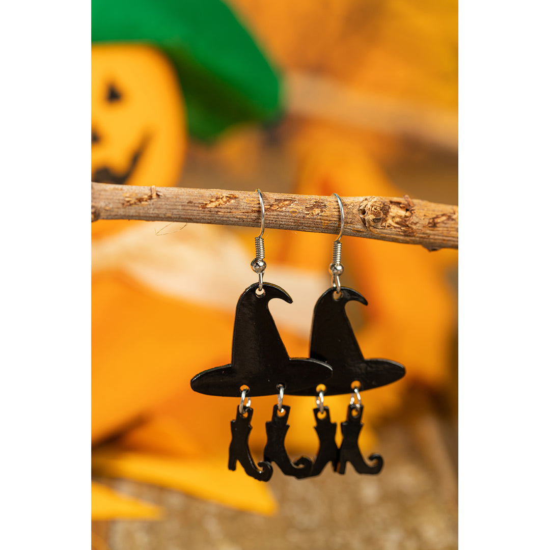 Halloween Witch Hat Alloy Earrings Image 3