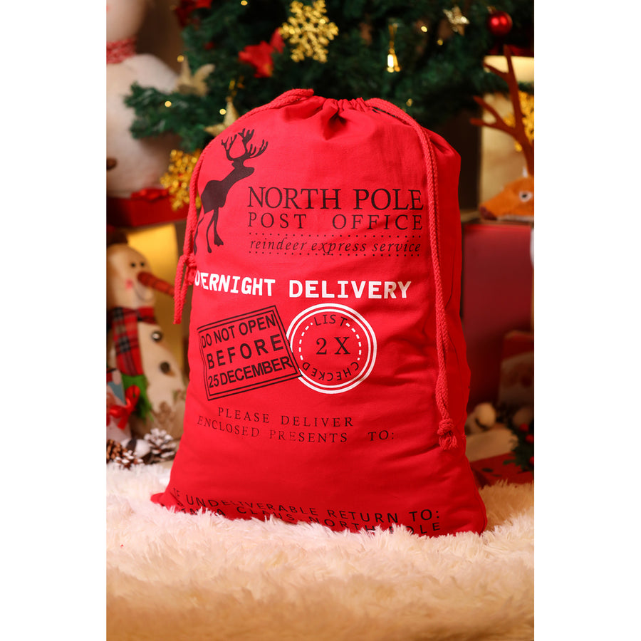 Red North Pole Christmas Sack Image 1