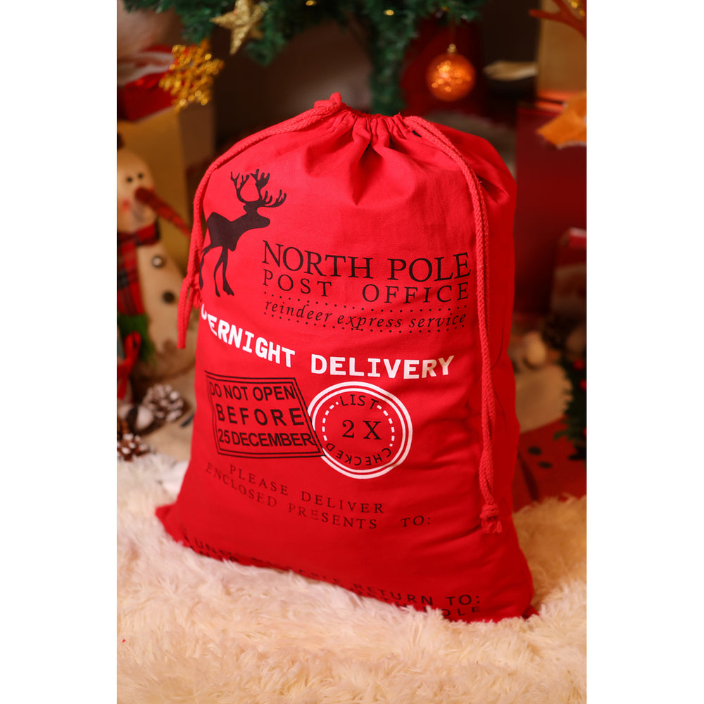 Red North Pole Christmas Sack Image 2