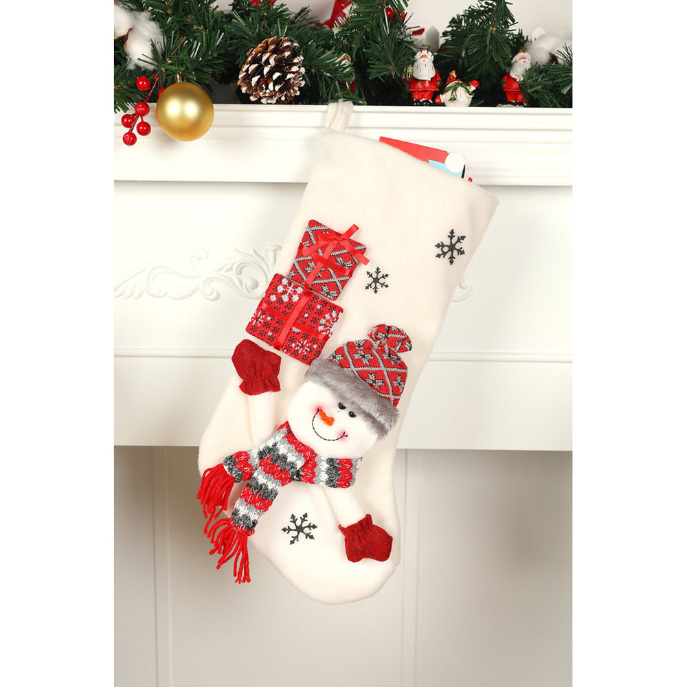 White Christmas Graphic Stocking Home Ornament Image 2