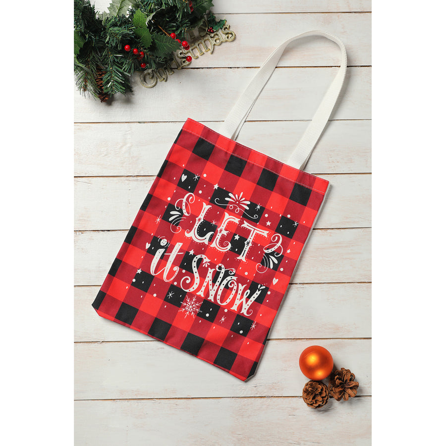 Christmas LET it SNOW Tote Bag Image 1