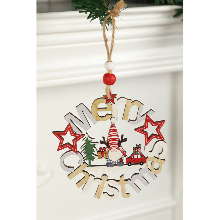 Multicolor Merry Christmas Graphic Lanyard Home Pendant Image 1