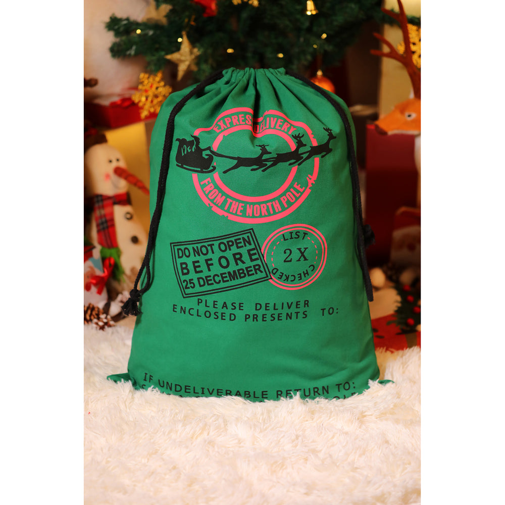 Green North Pole Christmas Sack Image 2