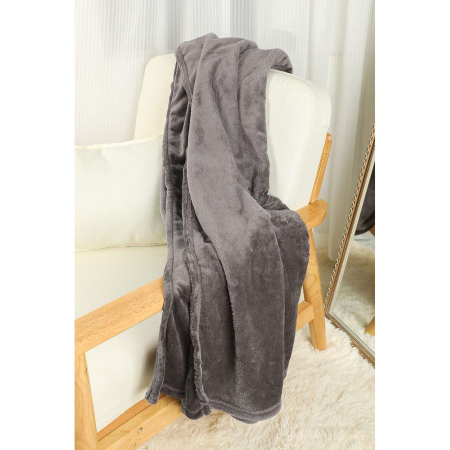 Gray Solid Color Soft Flannel Blanket 167229cm Image 1