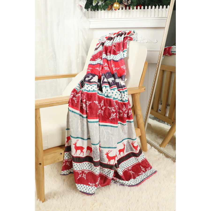 Red Christmas Fleece Throw Blanket 130150 Image 1