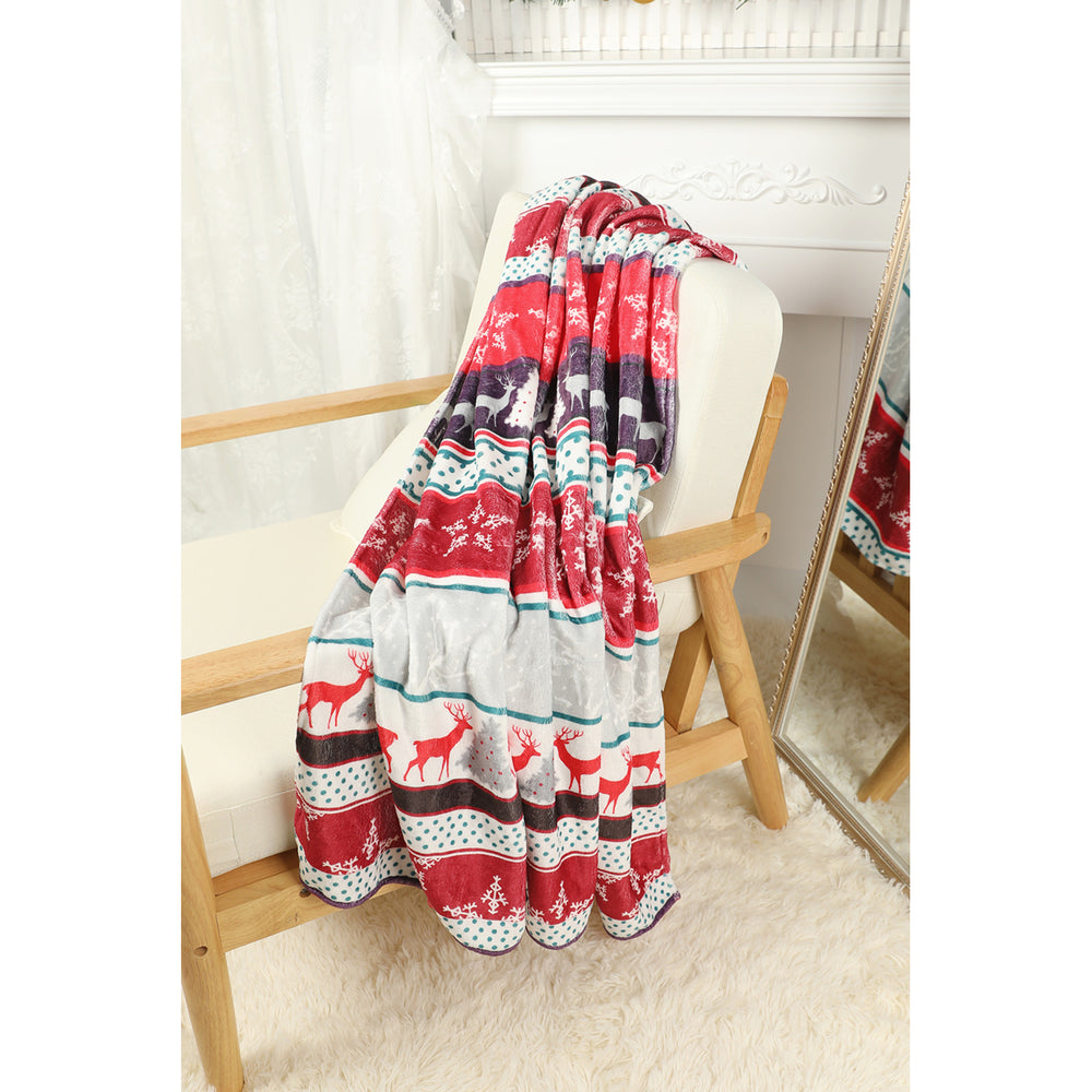 Red Christmas Fleece Throw Blanket 130150 Image 2