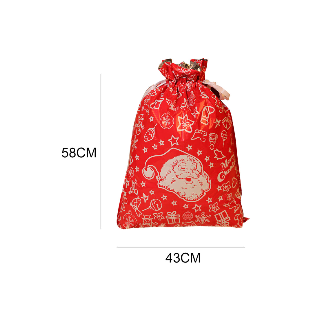 Red Christmas Santa Claus Drawstring Bag Image 4