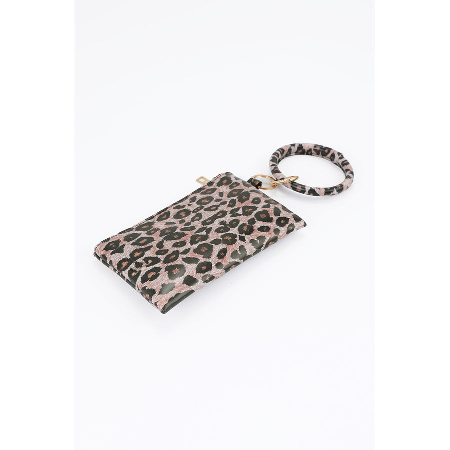 Leopard Print PU Leather Tassel Pendant Bracelet Keychain Image 1