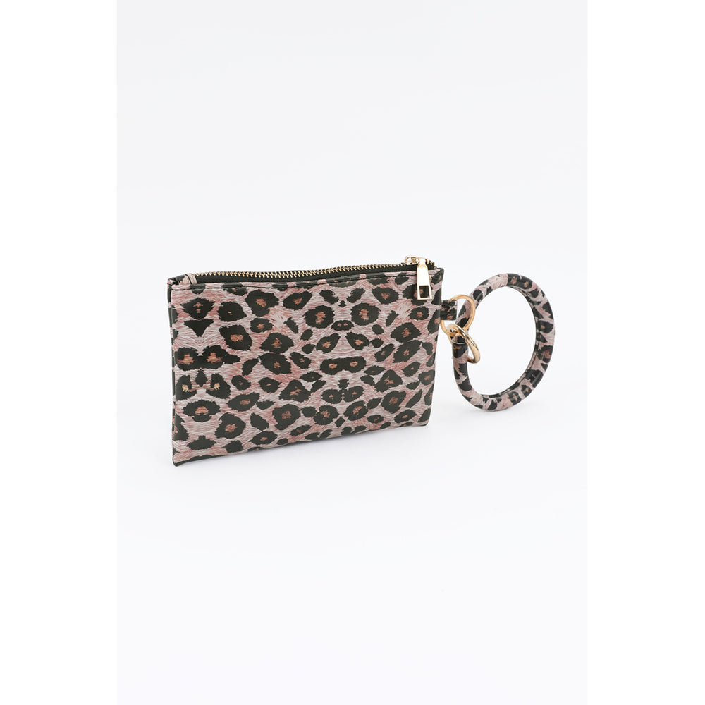 Leopard Print PU Leather Tassel Pendant Bracelet Keychain Image 2