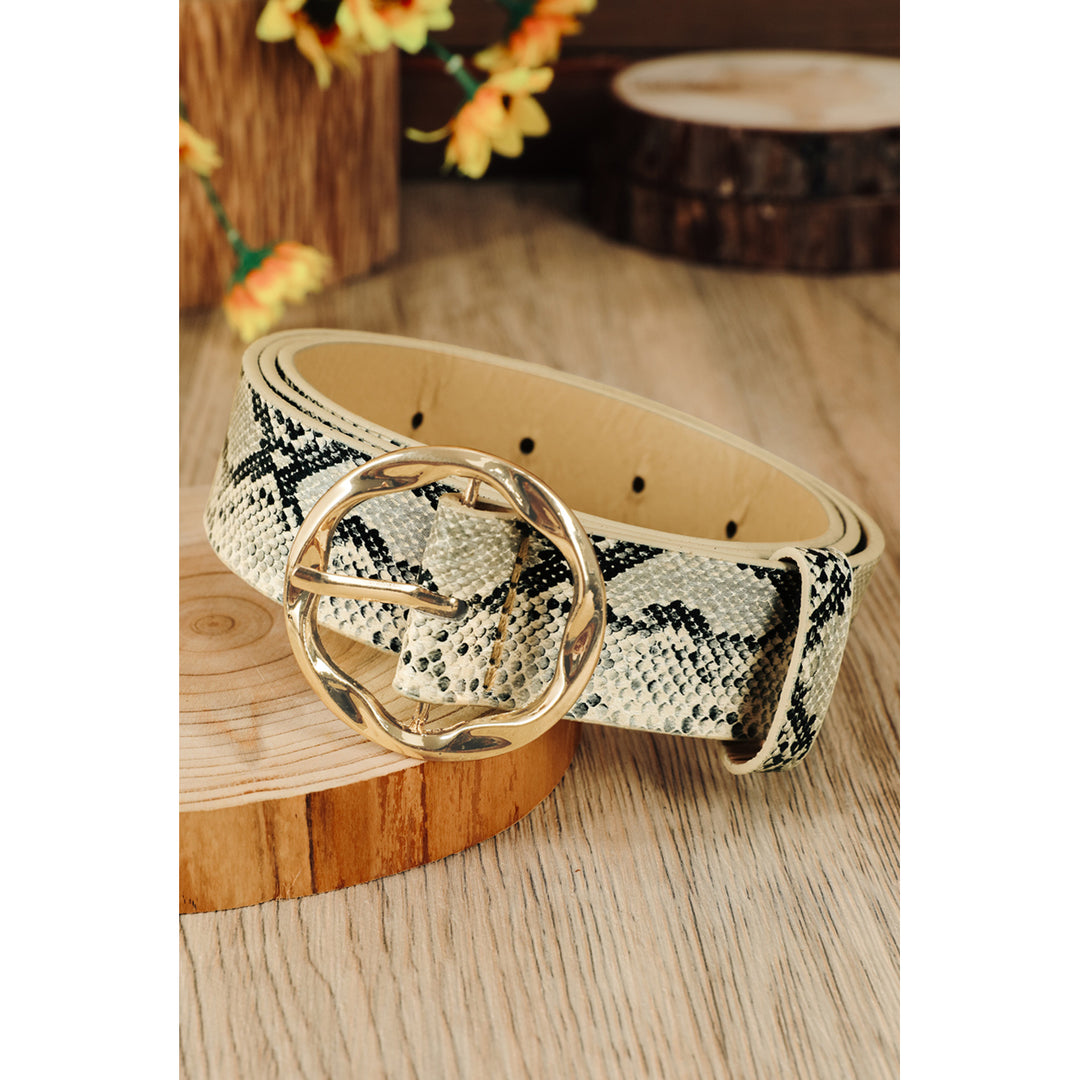 Animal Print Irregular Buckle Belt Image 3