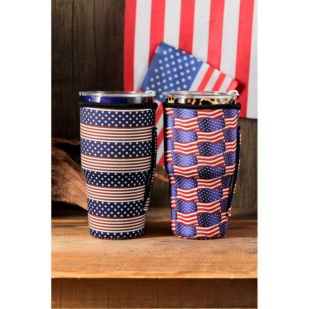 Blue 30OZ American Flag Print Cup Cover Image 2