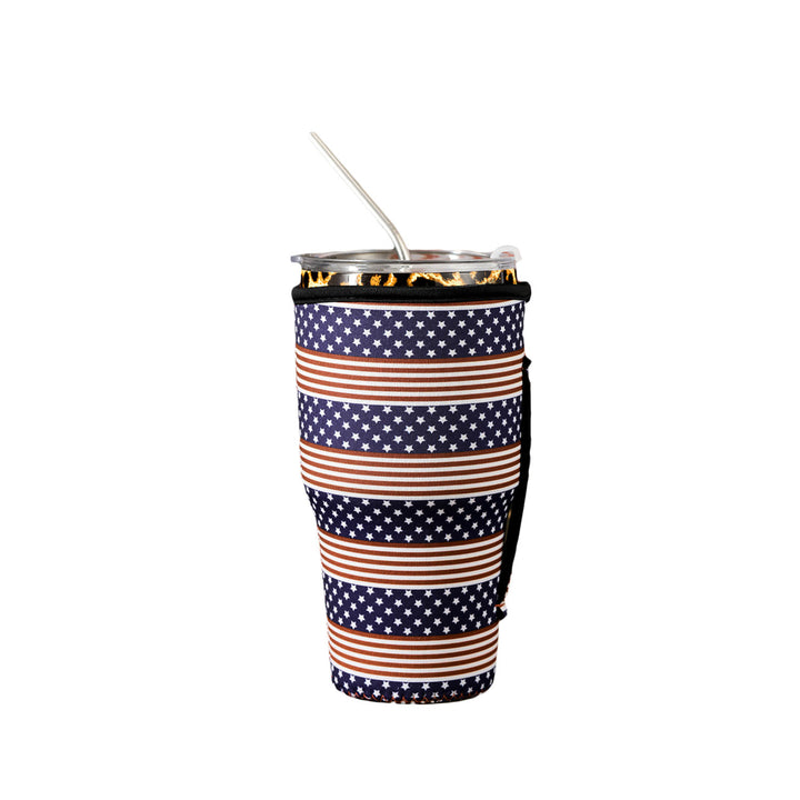 Blue 30OZ American Flag Print Cup Cover Image 3