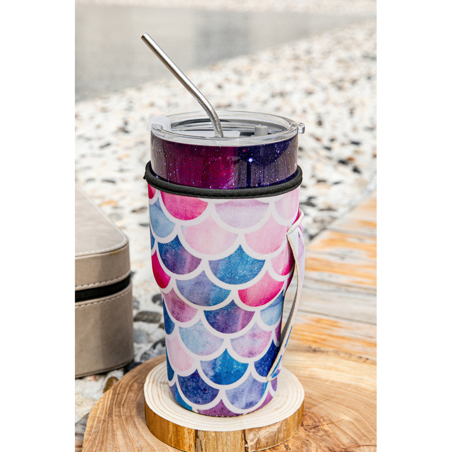 Multicolor Neoprene Mermaid Cup Sleeve Image 1