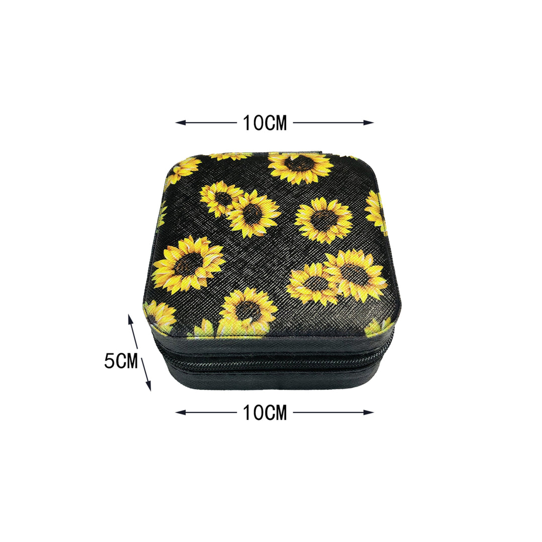 Black Sunflower Print Jewelry Box Image 10