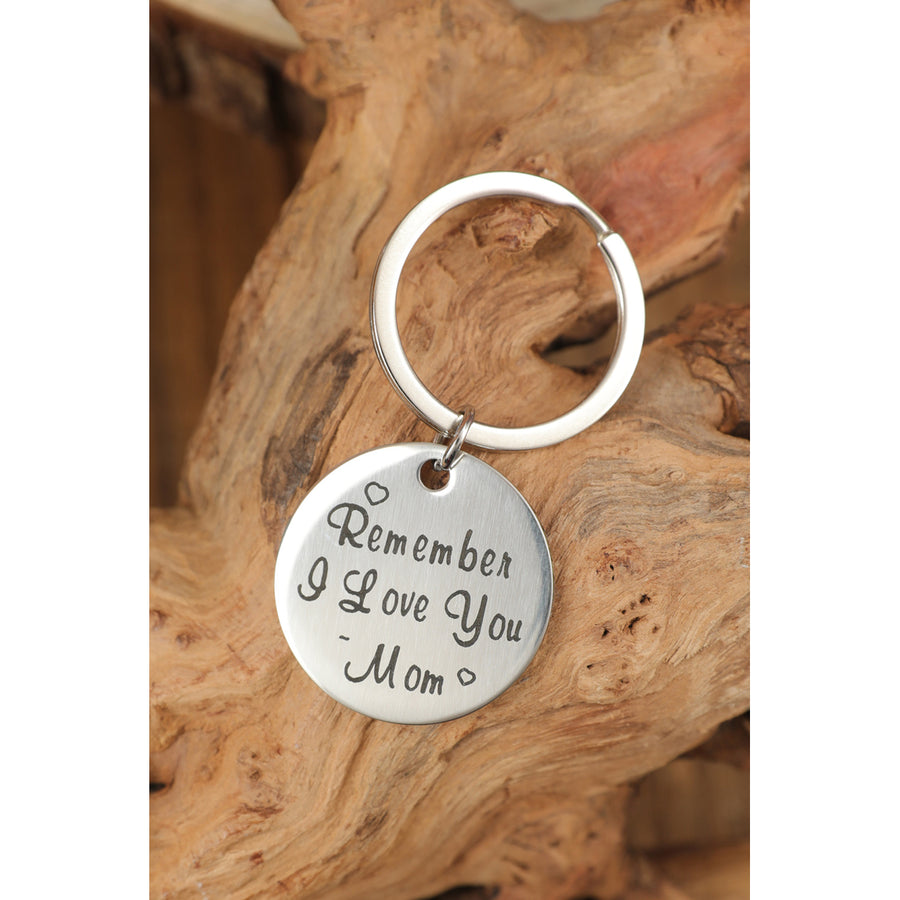 Silver Remember I Lover You Letters Personalized Keychain Image 1