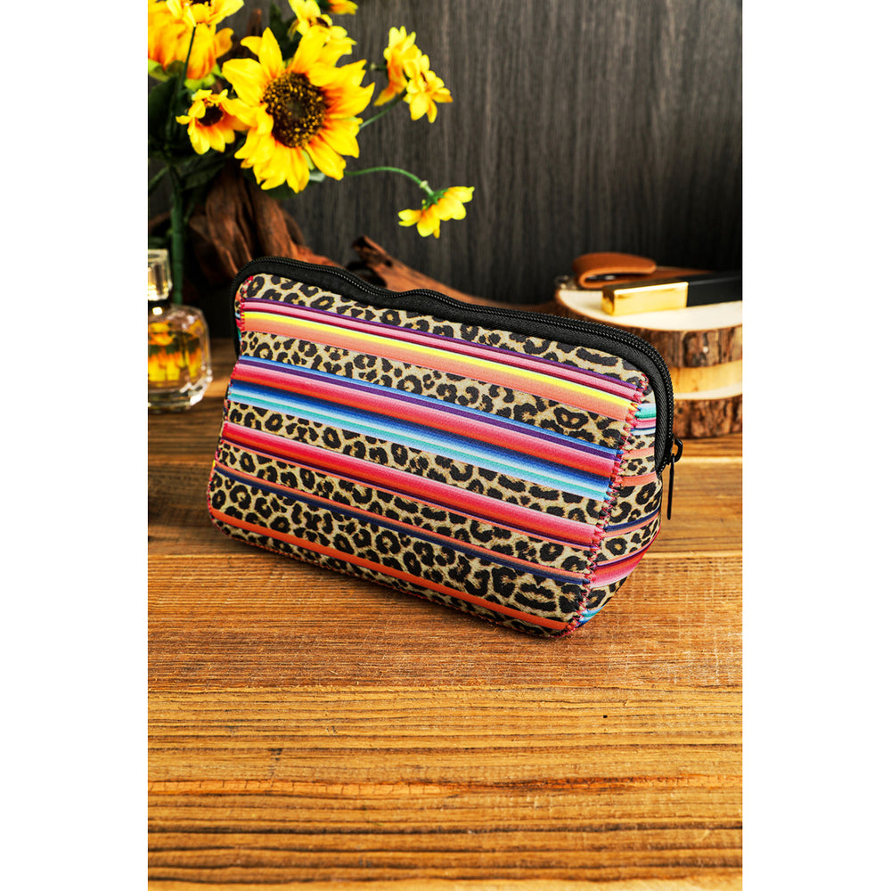 Multicolor Serape Leopard Make up Storage Bag 1419CM Image 2