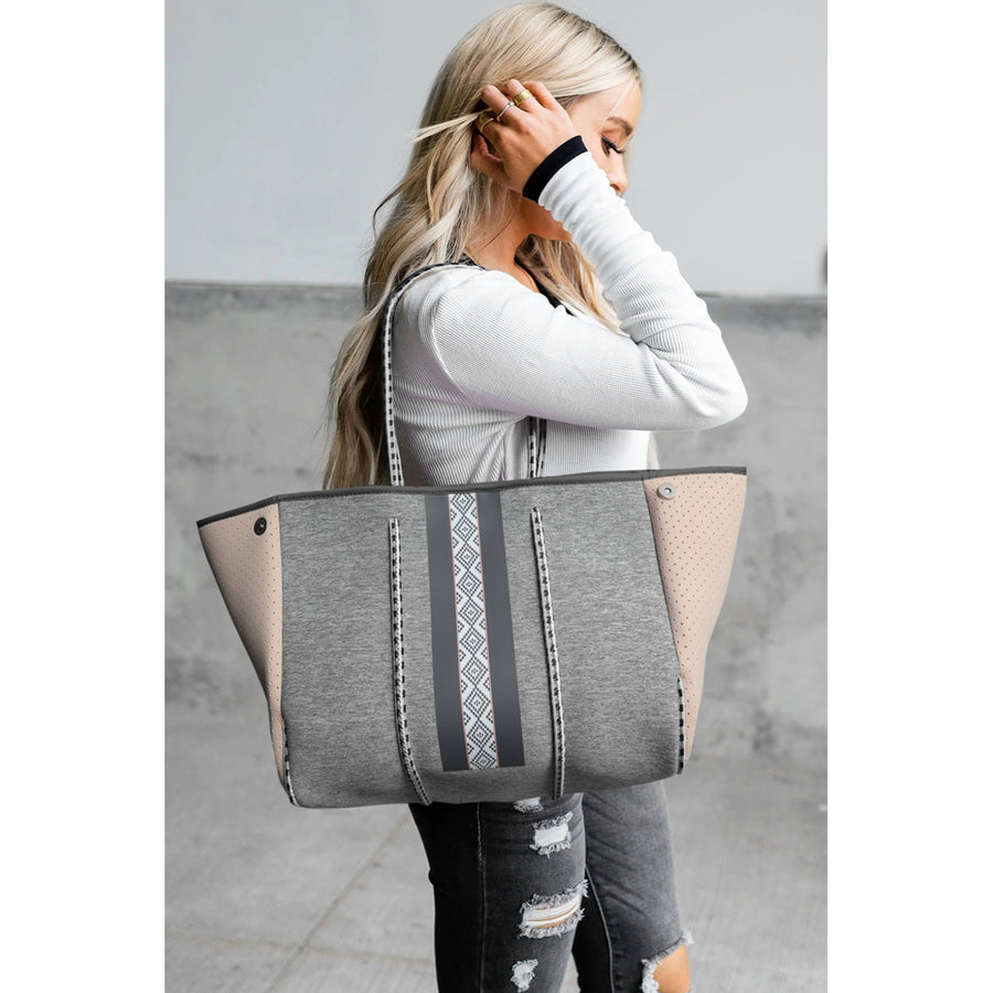 Women's Gray Neoprene Tote Bag Image 1
