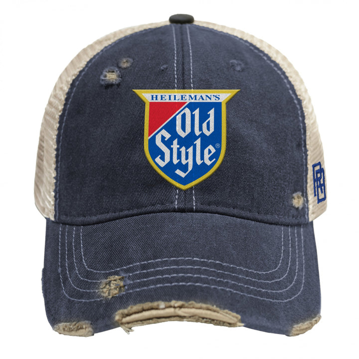 Old Style Logo Patch Navy Colorway Distressed Adjustable Hat Image 2