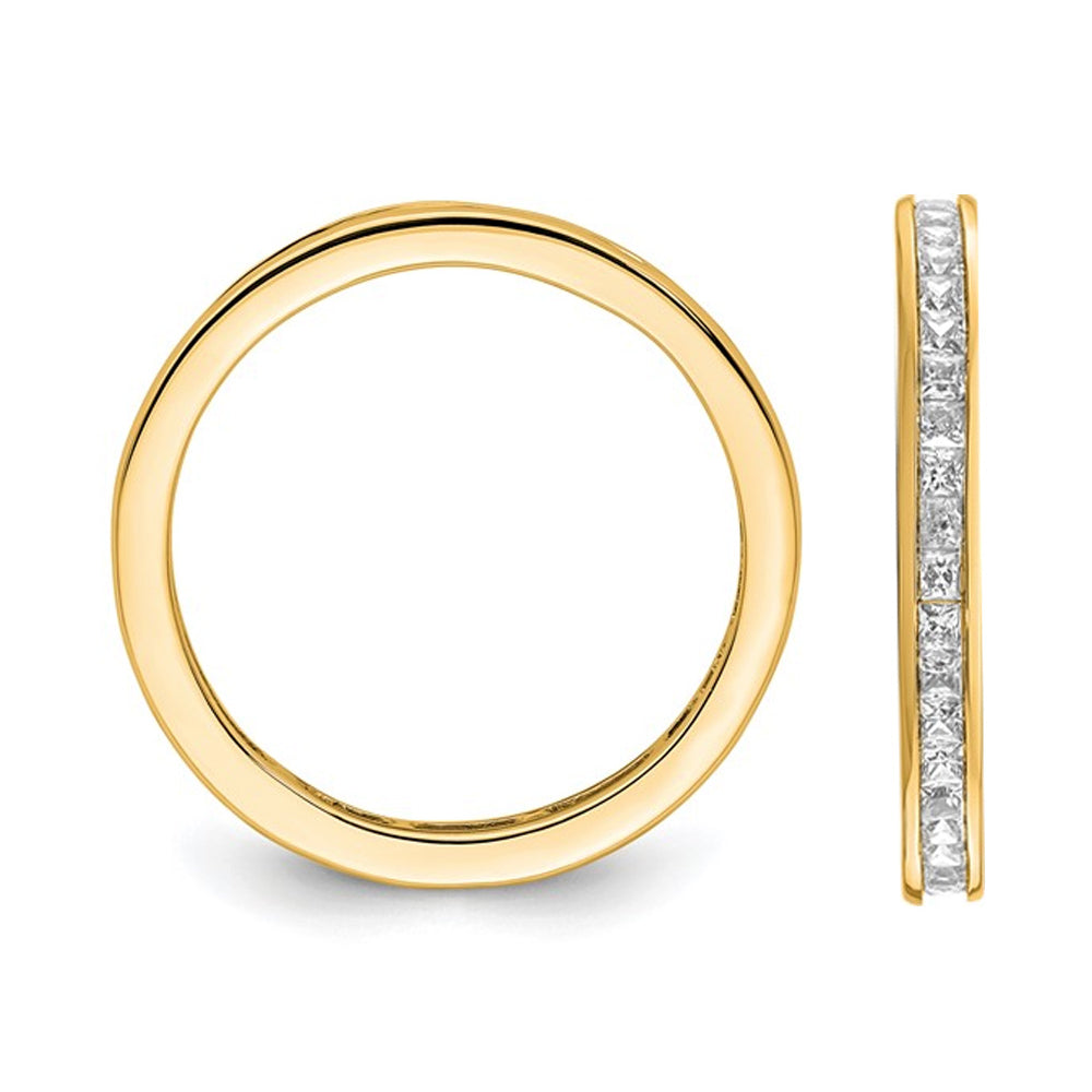 1.00 Carat (ctw H-II1-I2) Princess-Cut Diamond Eternity Wedding Band Ring in 14K Yellow Gold Image 2