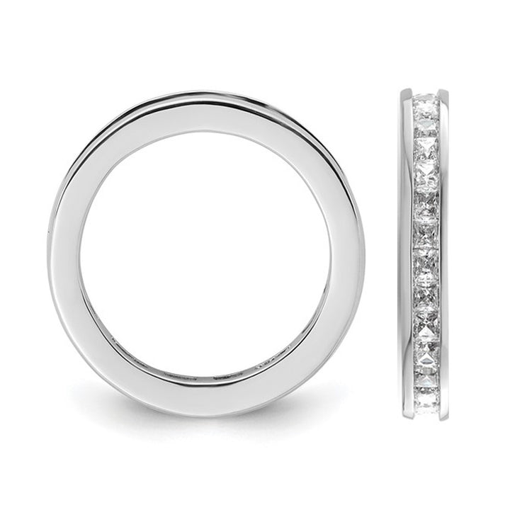 1.00 Carat (ctw H-II1-I2) Princess-Cut Diamond Eternity Wedding Band Ring in 14K White Gold Image 4