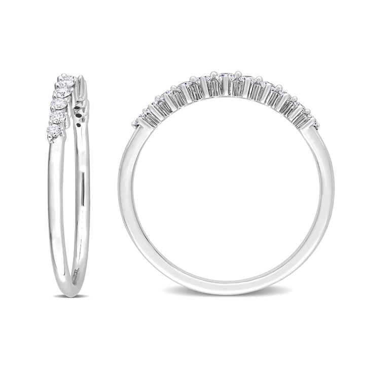 1/5 Carat (ctw) Diamond Wedding Semi-Eternity Ring in 14k White Gold Image 3